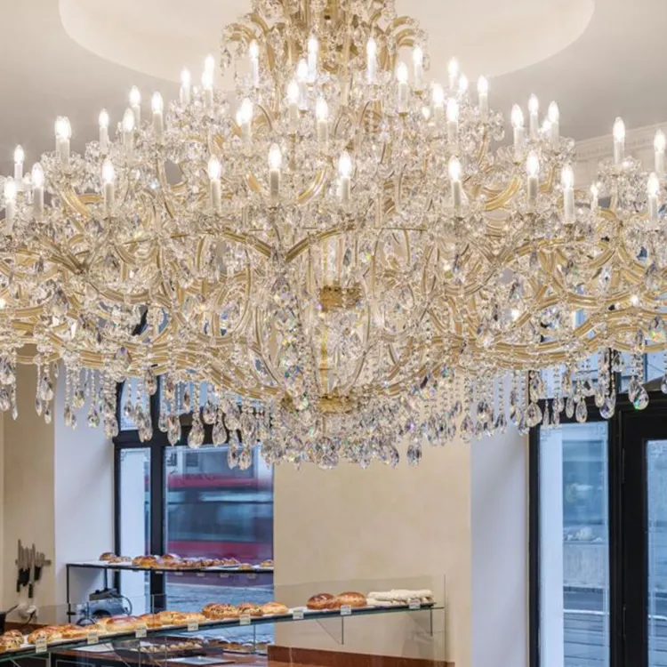Custom Big Lamp Modern Show Room Wedding Stair Hotel Luxury Ceiling Crystal Chandelier Pendant Light