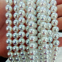 Perles en verre cristal irisé à fort lustre, perles Mabe, perles en vrac entièrement percées avec trou traversant pour la fabrication de bijoux DIY