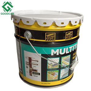 Química de metal 4 galones redonda vacía pintura cubo de estaño con corona borde tapa - Product Image 1