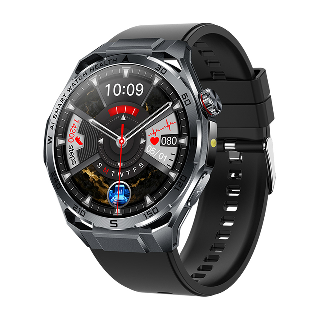 2026 Round Shape Ip68 Waterproof ET474 Smart Watch ECG HRV Monitor 4 Flashlight Modes Outdoor SOS Call Sport Watch for Men