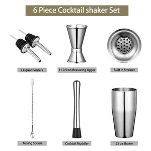 QZQ Bar Accessoires Cocktail Shaker Jigger Vodka Distributeur Équipement En Acier Inoxydable Martini Maison Cuivre Cloche Barman Kit Ensemble - Product Image 2