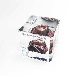 Espécimen de resina de innabarita, cristal mineral, Cubo de exhibición - Product Image 3