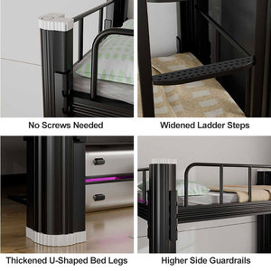 Lit superposé en acier XL Twin avec cadre double <span class=keywords><strong>couche</strong></span> robuste pour logement étudiant - Product Image 3