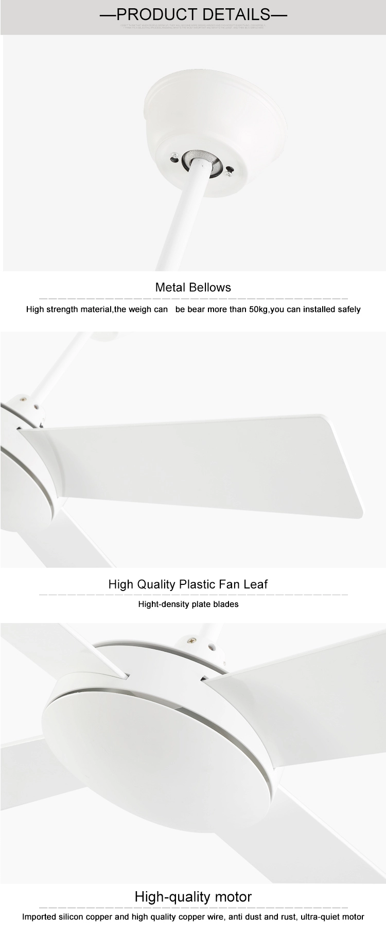 Factory Wholesale Led Ceiling Light Fan Remote Control Electric Power LED Ceiling Fan With Light