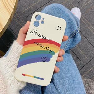Smile Rainbow Soft TPU <span class=keywords><strong>coppia</strong></span> <span class=keywords><strong>Cover</strong></span> custodia in Silicone liquido <span class=keywords><strong>per</strong></span> iPhone 11 12 13 Pro Max X XR XS Max - Product Image 2