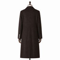 Manteau pour femme en daim de chèvre véritable teint uni, couleur espresso foncé, à bouton unique, décontracté, coupe-vent, hiver, revers cranté, polyester