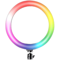 Anneau lumineux LED RGB de 6/8/10/12/14 pouces avec support métallique réglable pour le maquillage, le streaming en direct, les vidéoconférences et la création de contenu