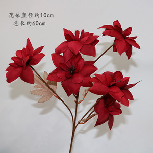 Flores artificiales color vino tinto para decoración de techos de hoteles, filas de flores para pasillos, flores de seda, arte floral artificial. - Product Image 6