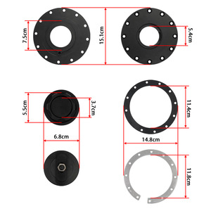 Bouchon de réservoir de carburant en alliage d'aluminium, 12 trous, universel, noir et argenté, OC-1118 - Product Image 1