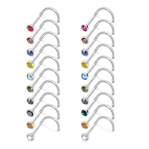 Ensemble de bijoux de corps de goujon de nez invisible d'<span class=keywords><strong>aiguille</strong></span> fine d'acier inoxydable de la mode des femmes 20G avec Piercing d'anneau de nez - Product Image 2