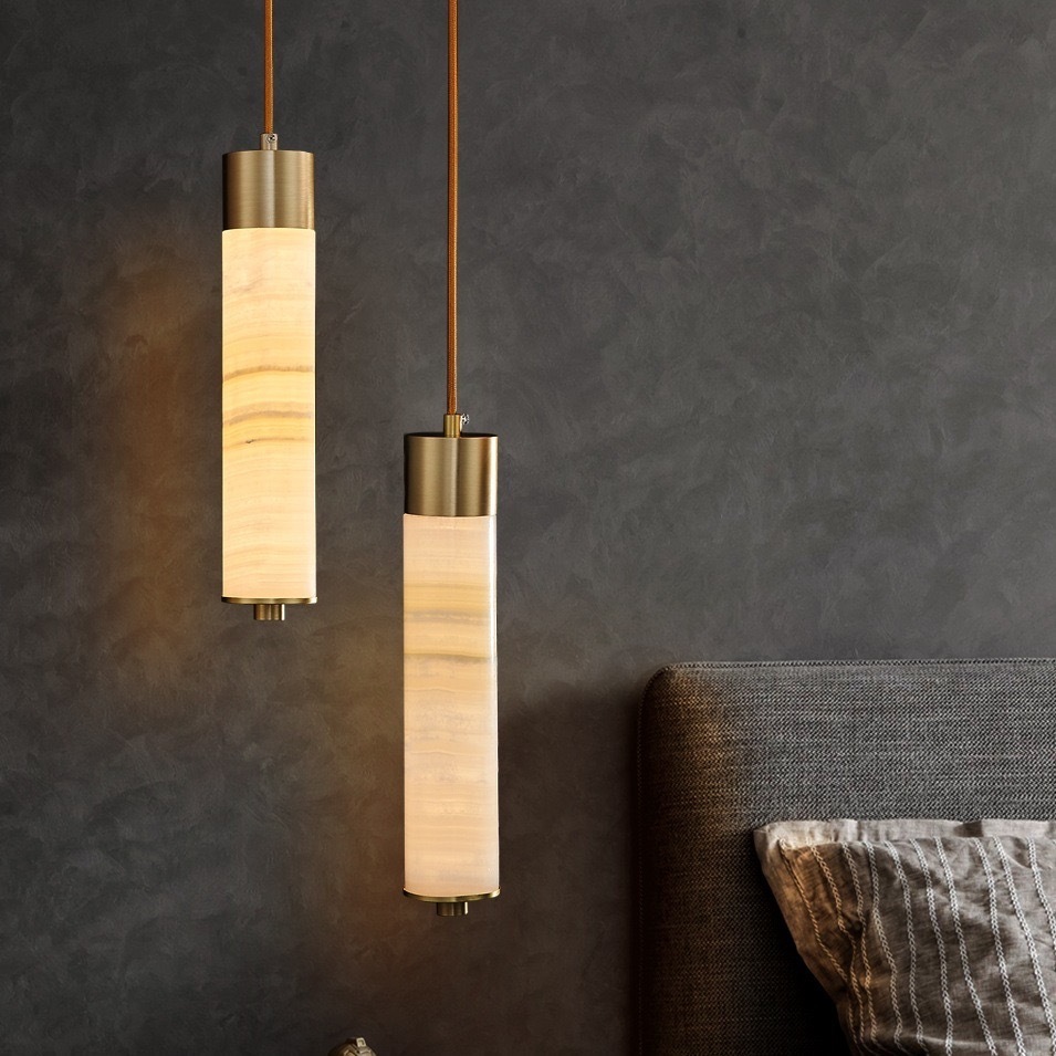 Led Modern Chandelier Alabaster Pendant Light Marble Chandelier Luxury Lights for Bedside