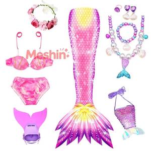 Traje de Baño de Diseño Nuevo MS, Disfraz de Princesa Multicolor, Vestido de Sirena para Adultos, Niñas y Niños - Product Image 1
