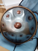 22Inch Stainless Steel 440/432HZ Hand Drum 14 Note Golden Eyes D Kurd Handpan Drum