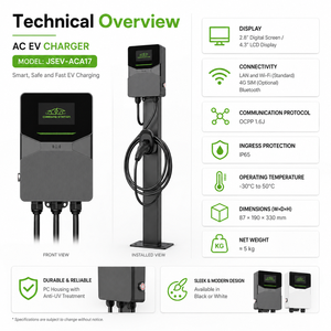 Chargeur de véhicule électrique intelligent AC 7kW 22kW IP55 Type 2 avec OCPP 1.6J pour parking et usine - Product Image 6