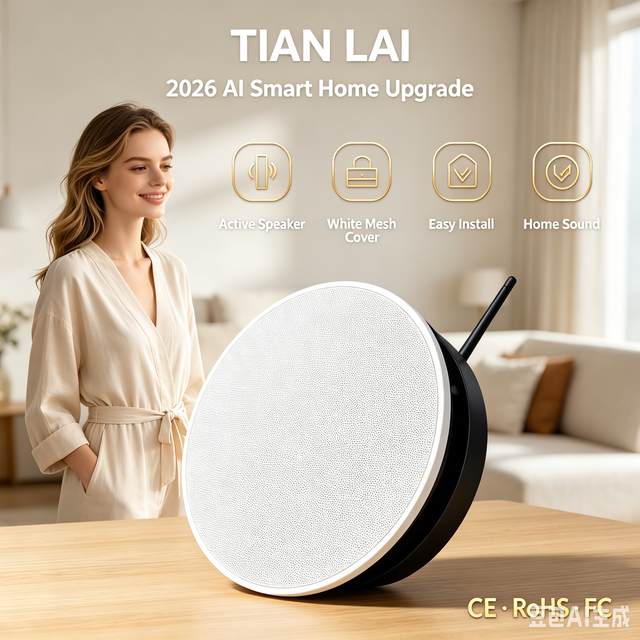 TIANLAI TL-A502 Active Ceiling Speaker with 2.4G Wireless and Multi-input AUX for Hifi Smart Home Audio System 110-220V