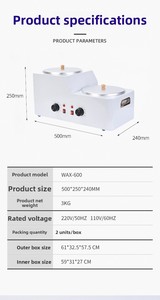 Latest Design Explosive Double Wax Pot Rapid Melting Hair Removal Double Pot Wax Heater - Product Image 6