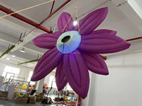 Fleur gonflable lumineuse à LED, décorations publicitaires de style de vie en plein air, ballon gonflé à l'air avec design gonflé
