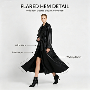 [<span class=keywords><strong>En</strong></span> gros] Manteau <span class=keywords><strong>trench</strong></span> <span class=keywords><strong>en</strong></span> cuir PU pour femme, coupe-vent, doublure <span class=keywords><strong>en</strong></span> fausse fourrure, fermeture <span class=keywords><strong>à</strong></span> <span class=keywords><strong>ceinture</strong></span>, long et élégant, hiver, fabricant OEM, sur mesure - Product Image 6