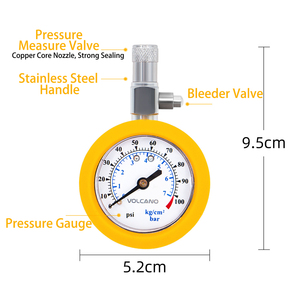 เกจวัดแรงดันลมยางแบบดิจิตอล VOLCANO TG09 รุ่นมินิ ความแม่นยำสูง ทำจากสแตนเลส ช่วงการวัด 0-60PSI พร้อมฟังก์ชั่นไล่ลมออก สำหรับยานพาหนะ - Product Image 2