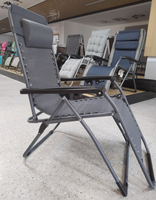 Fauteuil inclinable d'extérieur à gravité zéro avec cadre métallique sur mesure, hauteur réglable, résistant à l'eau et en maille respirante