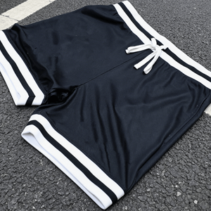 Custom Logo OEM Vintage Style Breathable 5 Inch Inseam <b>Elastic</b> Waist Summer Men's Casual Workout Polyester Shorts - Product Image 3