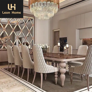 High End Manufacture Custom Made Nordic Long Dining Table Modern Luxury Marble Top Dining Room Table And Chairs