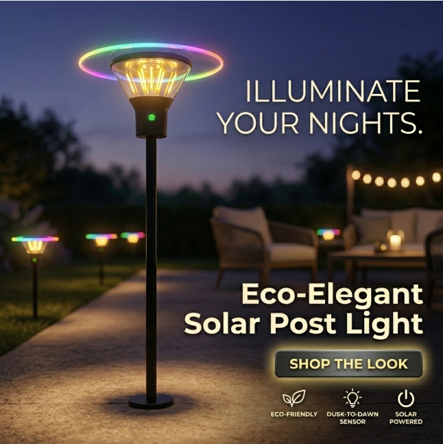 RGB Outdoor Solar Garden Decorative Lights LED Solar Garden Light with Dynamic Color Effects Light-Sensing Solar Garden Light