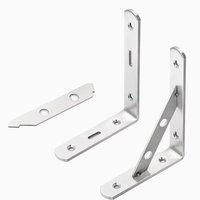 Support d'étagère triangulaire pliable en acier inoxydable robuste, structure stable, pour bibliothèque, fabrication robuste par emboutissage