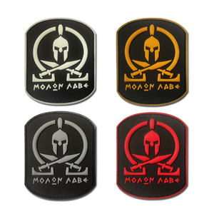 Patch en caoutchouc PVC pour casque Spartan, badge tactique, pour la décoration des vêtements, avec attaches auto-agrippantes - Product Image 3