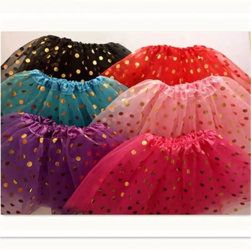 Ins Kids Gold Dot Tutu Jurk Rok Meisjes Polka 3 Lagen Tutus Rokken Baby Pettirokje Pasgeboren Fotografie Rekwisieten 2-8 Jaar