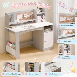 Ensemble de chaises de bureau ergonomiques <span class=keywords><strong>en</strong></span> <span class=keywords><strong>bois</strong></span> gris armoire de rangement inclinable 5-12 ans bureau <span class=keywords><strong>d</strong></span>'étudiant pour l'école des enfants - Product Image 3