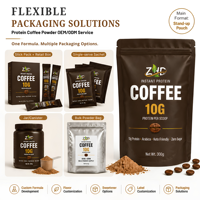 Poudre de café protéiné pour la nutrition sportive, café instantané riche en protéines, boisson pré-entraînement et de récupération, fabricant OEM ODM sous marque privée