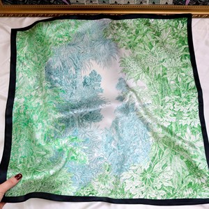 100% Mulberry Silk <b>Scarf</b> 70x70cm Botanical Garden Luxury Feeling <b>Square</b> Custom Printed Design <b>Scarf</b> Factory Direct - Product Image 3