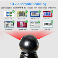 Escáner de Código de Barras de Escritorio Edoo D43, Lector de Códigos QR 2D Omnidireccional, Plataforma de Escaneo con Cable USB para Manos Libres, para Supermercados y Comercios Minoristas