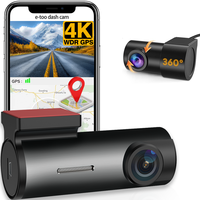E-Too Meilleur Prix GPS WDR/HDR 4K Dashcams Avant Et Arrière Super Night Vision Car Black Box DVR 2 Channel Camera Dual Lens Dashcams