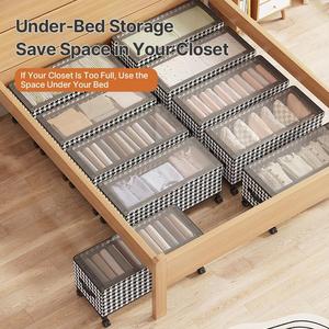 New Shoes Clothes Organizer <b>Underbed</b> Containers Space Saving Rolling Drawers Under <b>Bed</b> Storage With Wheels - Product Image 2