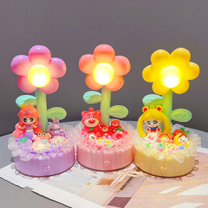 Kuromi Cinnamoroll My Melody Flower Night <b>Light</b> Plastic Led Tap Control Battery Operated Multicolored Round Design For Kids - Product Image 1