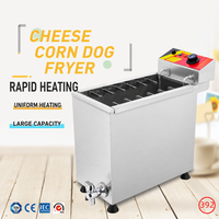 Friteuse Commerciale Électrique en Acier Inoxydable pour Corn Dogs au Fromage, 12 Crochets, pour la Restauration de Rue et les Corn Dogs Coréens