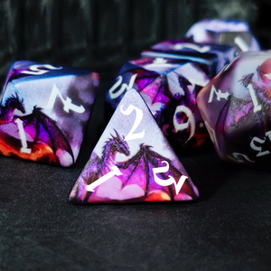 Juego de Dados Poliédricos de Acrílico Personalizados con Diseño de Dragones para DND RPG MTG, Juegos de Rol de Mesa Dungeons and Dragons, Venta al Por Mayor - Product Image 6