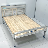 Lit moderne en acier inoxydable cadre en acier métallique solide et facile à détacher lit double simple pour maison hôtel appartement auberge de jeunesse utilisation scolaire