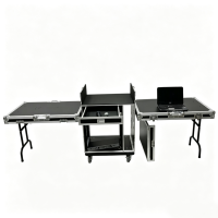 Flight case OEM 10U sur roulettes avec 2 tiroirs 2U pour consoles X32C et amplificateurs 2 DJ Tables, avec poignées externes et 4 loquets de sécurité