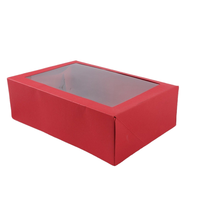 Boîte à gâteaux rigide laminée recyclable avec fenêtre en PVC, gaufrage et pelliculage mat, idéale pour les pâtisseries, les gâteaux et les produits de boulangerie