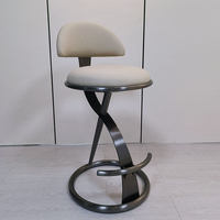 Tabourets de bar au design italien-Chaises de bar en métal avec dossier Sièges vintage modernes pour la maison, l'extérieur et l