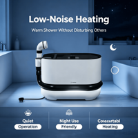 Chauffe-eau électrique portable avec plusieurs modes, équipé d'un réservoir de nettoyage des eaux usées, adapté au camping et aux dortoirs