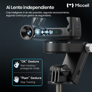 Stabilisateur compact Miccell avec suivi IA, mini trépied et télécommande sans fil pour le streaming, les vlogs et les voyageurs - Product Image 4