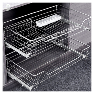 Organizador de <span class=keywords><strong>Cocina</strong></span> Moderno y Económico de Acero Inoxidable, Cesta Extraíble <span class=keywords><strong>para</strong></span> Instalación en Gabinetes - Product Image 1