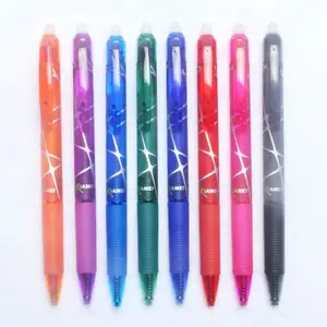 Popular 0.5mm vivid color erasable pen set stationery 8pcs for school