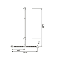 Barre d'appui de douche en forme de T personnalisée YJL, barre de sécurité pour salle de bain pour personnes handicapées, personnes âgées, 800*1200mm, acier inoxydable/nylon/ABS durable