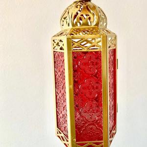Golden Iron <strong>Candle</strong> Holder Wind Lamp Stained Glass <strong>Candle</strong> Holder Morocco Classical Wind Lamp Decoration Lattice <strong>Lantern</strong> - Product Image 5