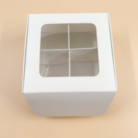 Boîtes à cupcakes personnalisables en papier kraft blanc, noir, brun avec inserts – Contenants à 6 cupcakes avec fenêtre pour boulangerie – Emballages en papier
